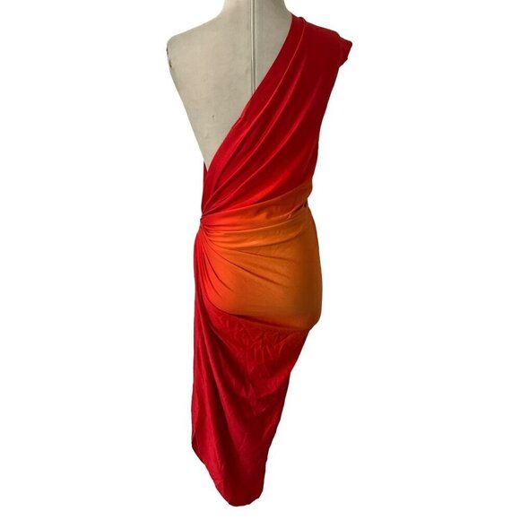 Baobab Nikka Dress in Puesta De Sol & Red Small New Womens Midi One Shoulder - Picture 7 of 12